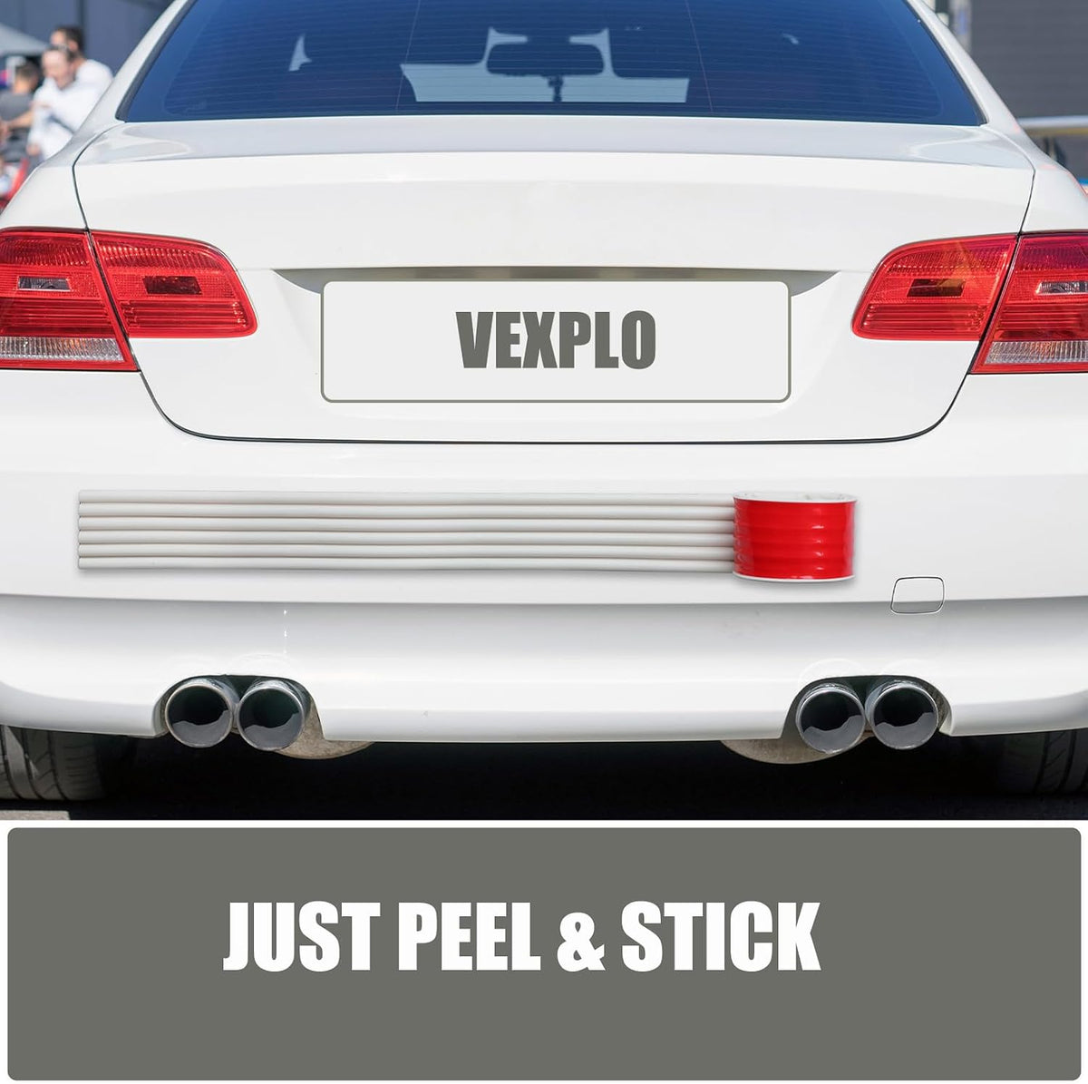 VEXPLO DIY Car Bumper Protector Guard, Strong Self Adhesive Rubber Rear Front Bumper Guard for SUV Cars Trucks, No Residue Anti Scratch & Anti-Colision Car Bumper Guard Accessories- 5 Pack Black