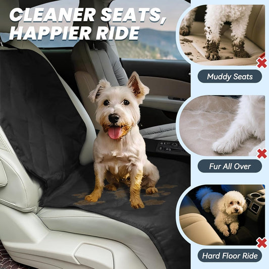 VIVAGLORY Dog Front Seat Cover Seatflex Car Seat Protector for Dog, Car Cover for Pet, Front Single Bucket Captain Chair Protector, Standard, Black, 1Pack