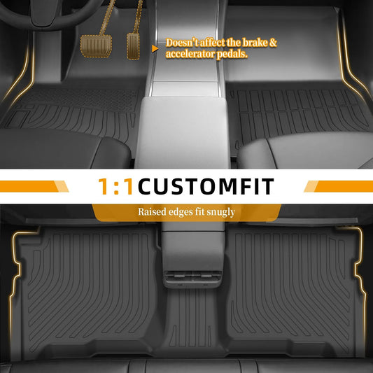 Floor Mats for Toyota Prius 2016 2017 2018 2019 2020 2021 2022(NOT for Prius c or Prius v), Front Rear Mats & Cargo Liner, TPE Non-Slip Waterproof Summer Winter Car Accessories - Colors A