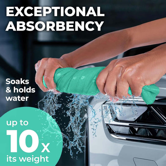 Premium 2pk Mini +1 Free Shammy Cloth for Car Drying - 17”x13” - Super Absorbent Chamois Towel for Car - Scratch-Free, Reusable & Soft Cleaning Towel
