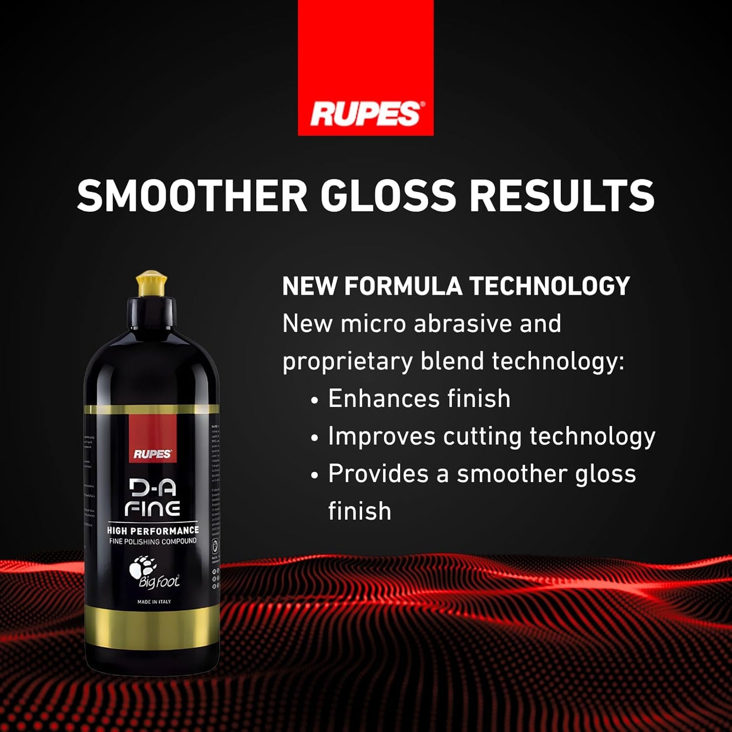 RUPES 9.DAFINE250 Pack of 1 250 ml Yellow D-A Fine High Performance Polishing Compound for Car Detailing & Removing Scratches| Removes Fine Defects | Micro-Abrasive Technology | Removes Swirl Marks