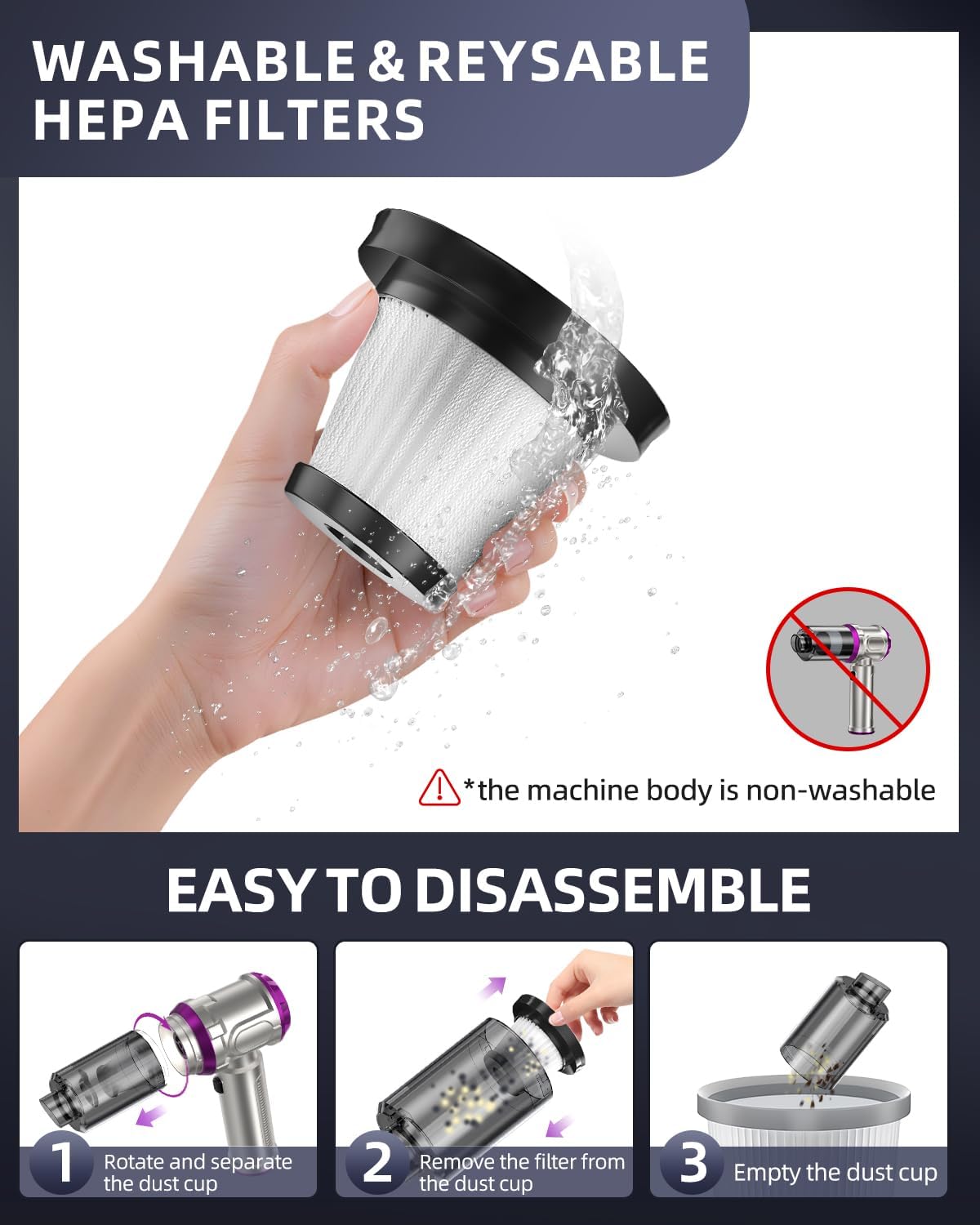 Portable Car Vacuum Cleaner 15000pa - 4 in 1 Vacuum Cleaner&Air Duster, Rechargeable Handheld Vacuum with Multi-Nozzles for Car, Home, Pet,an Ideal Gift for Both Men and Women(Pink)