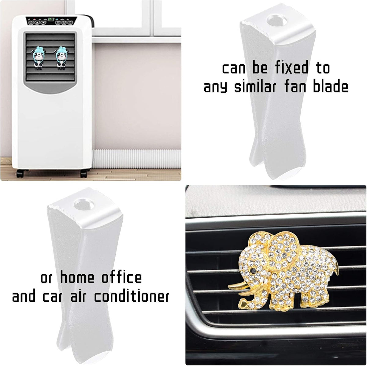 Frienda 60 Pcs Car Vent Clips for Freshies Bulk Square Head Air Conditioner Clips with 2 Storage Boxes, Durable Auto Air Outlet Perfume Holders for Car Decoration Accessories