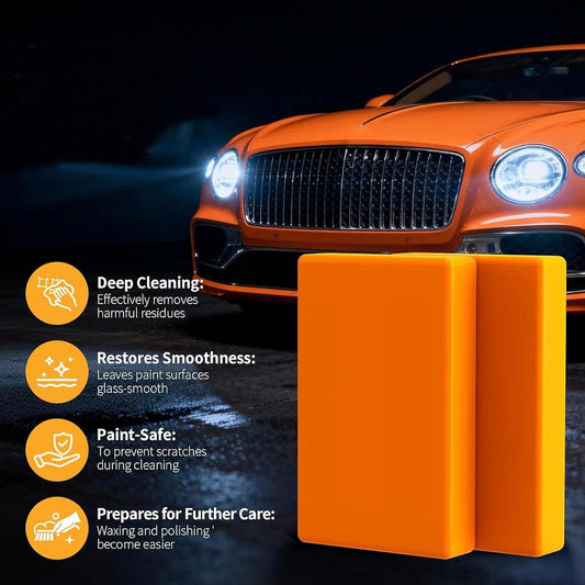 10 Pack Premium Clay Bar Kit - 16oz Synthetic Lubricant, Towels & Gloves - Car Detailing Kit for Cars, SUVs, RVs & Trucks - Removes Contaminants for Glass-Like Shine