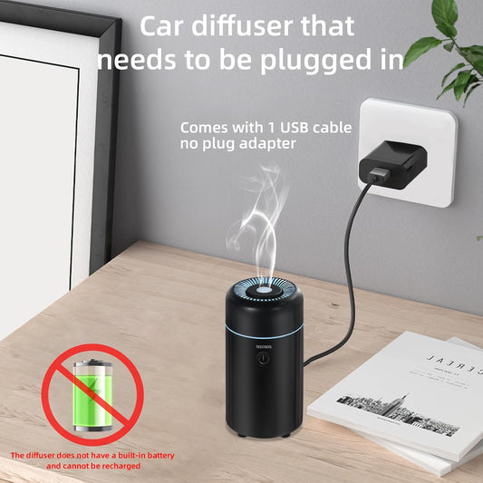 SEEDSEEL Car Aromatherapy Diffusers for Essential Oils,Mini USB Air Scent Small Humidifier with 7-LED Color Changing for Car Room Home Office Bedroom