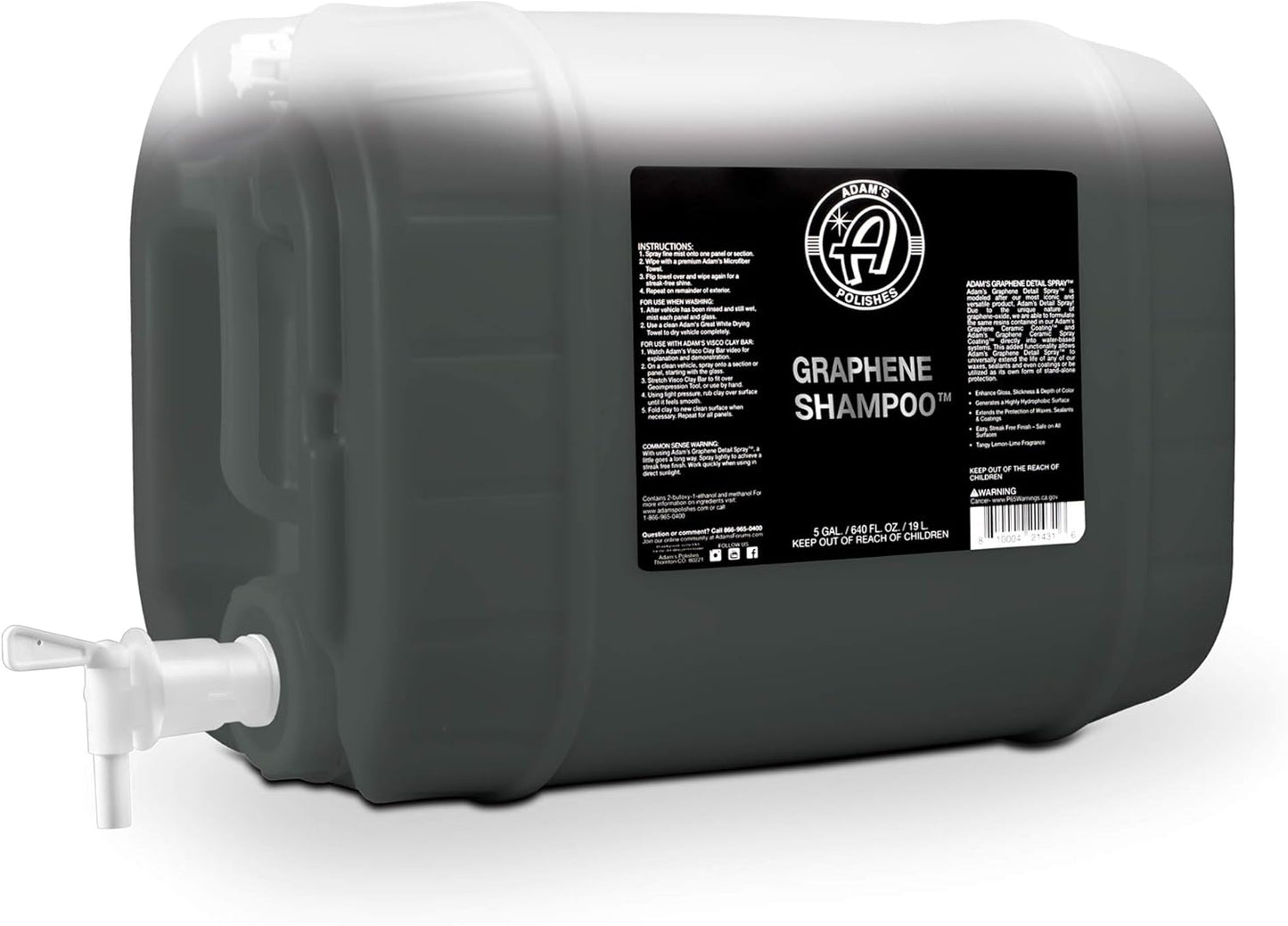 Adam's Polishes Graphene Shampoo - Ceramic Coating Infused Car Wash Soap - Powerful Cleaner & Protection - pH Neutral, High Suds For Foam Cannon, Foam Gun, Or Detailing Bucket (2 Pack)