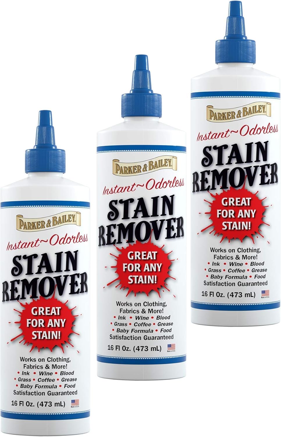 Parker and Bailey Stain Remover- Blood Stain Remover for Carpet, Clothes, Sheets and Mattress - Garment and Fabric Laundry Stain Remover - 16oz