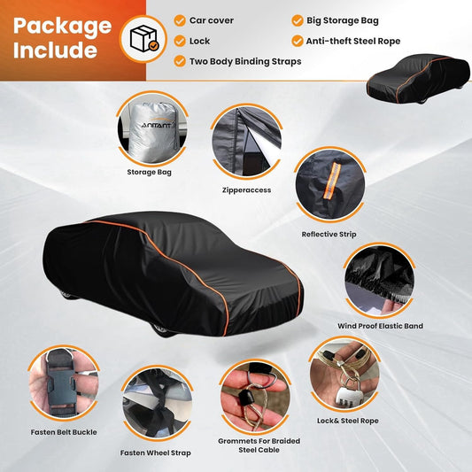 Waterproof Sport Car Cover, Super Lightweight Small Outdoor Car Cover Rain Car Covers for Automobiles All Weather Waterproof Fit Coupe 163" to 178"