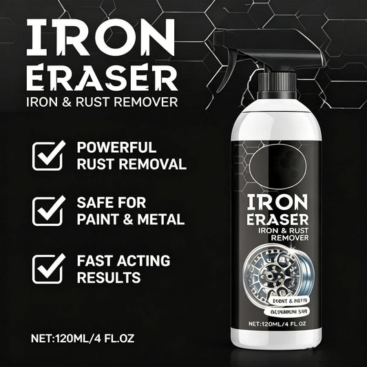 Iron Eraser Rust Remover Spray, Iron Eraser Iron and Rust Remover for Car Wheels and Paint, Fast Acting Rust and Brake Dust Remover, Professional Automotive Surface Cleaning (2PCS)