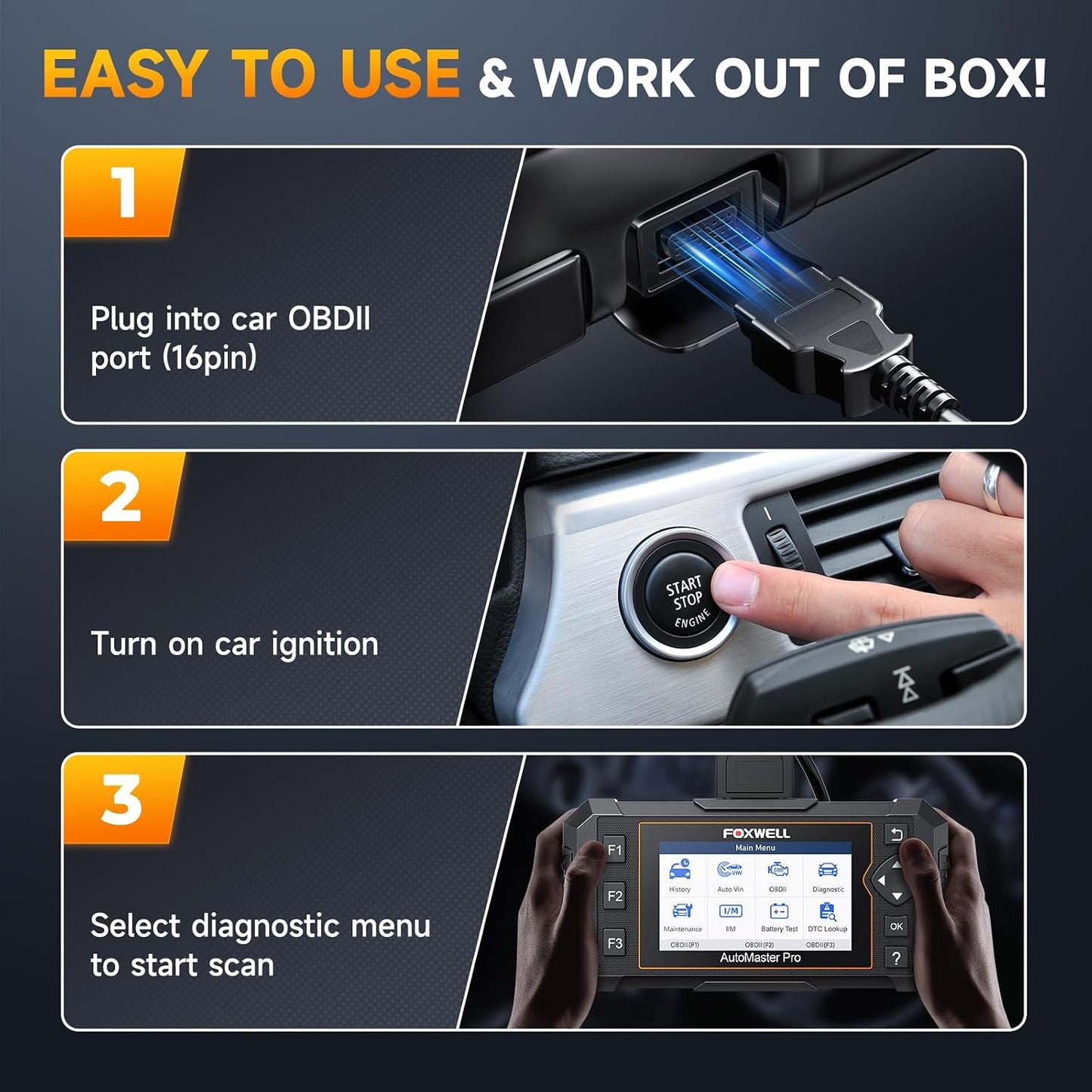 2026 FOXWELL NT624 Elite OBD2 Scanner, All-System 8 Resets Code Reader | Upgraded from NT604/NT614, ABS Bleeding, EPB, Oil, BMS, SAS, Throttle, Injector & DPF Scan Tool for DIY Mechanics