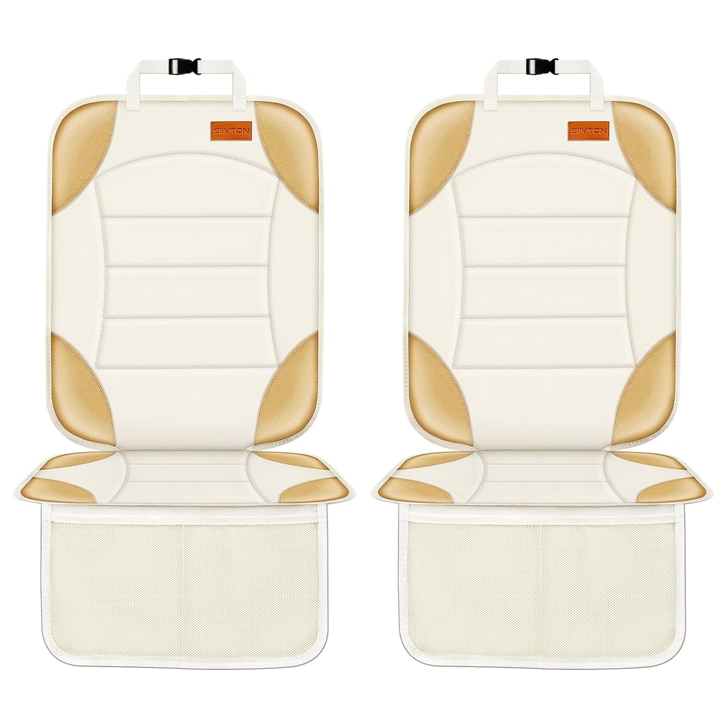 Siivton Car Seat Protector for Child Car Seat,Waterproof Car Seat Cover for Leather and Fabric Seats, 2 Mesh Pockets, Non-Slip Bottom,Thick Padding Cushion
