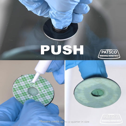 Patsco Windshield Repair Kit Resin Patch System (2 Pack), No Tools or Injector Needed, Fix Rock Chips & Small Cracks Fast, Easy Alternative to DIY Repair Kits, Made in USA