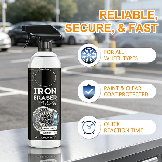 Iron Eraser Rust Remover Spray, 2026 New Professional Automotive Surface Metal Cleaner for Car Wheels and Paint, Fast Acting Rust and Brake Dust Remover (1 pcs, 4 Fl Oz)