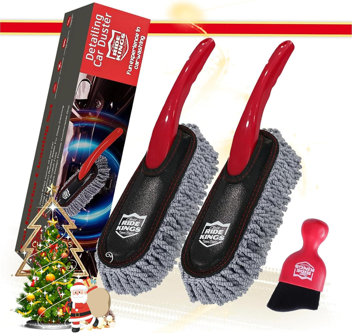 Car Detailing Kit - 3 Packs: Car Duster, Interior Cleaning Brush, Microfiber Towels | Detail Tools