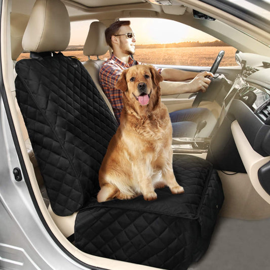 Bark Lover Deluxe Dog Seat Cover for Front Seat-More Durable Waterproof Front Seat Protector, High Heat Resistant and Nonslip Front Seat Cover for Dogs Kids, Universal Size (Black,1 Pack)