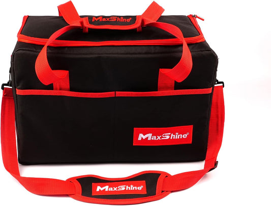 Maxshine Car Detailing Organizer Bag Tote | Black 600D Oxford Fabric, Water-Resistant & Lightweight | Professional Auto Detailing Tool Bag with Multiple Pockets for Car Care & Garage Storage