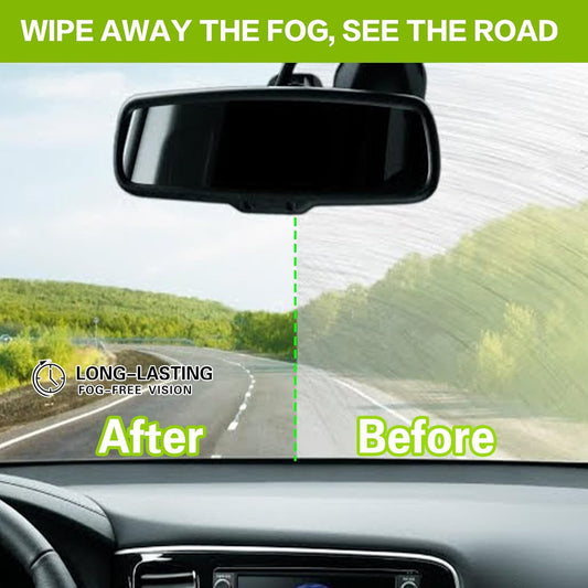 Glass Anti-Fog Wipes Pre-moistened Quick Antifog Defogger Prevent Fogging on Car Windshield, Mirror, Shower Door, Window, Helmets, Goggles Resealable Bottle Pack - 40 Wipes