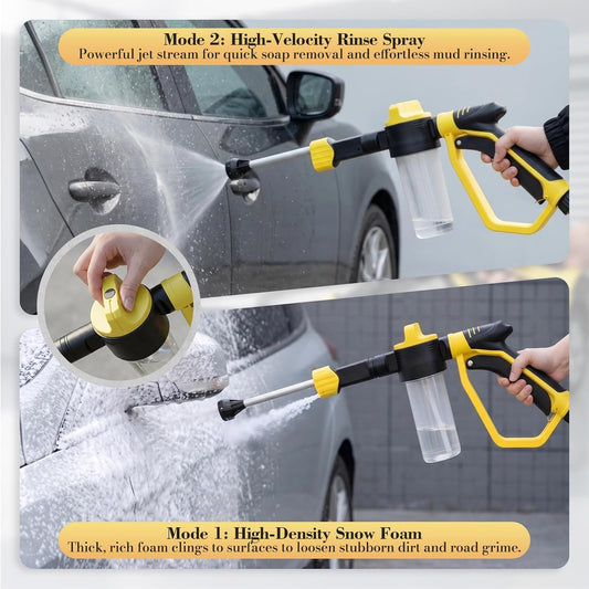 Car Wash Foam Gun for Garden Hose - High Pressure Foam Cannon Car Wash Kit with 3 Spray Modes - Professional Car Wash Hose Sprayer for Cars, Trucks, RVs, Motorcycles & More, Yellow