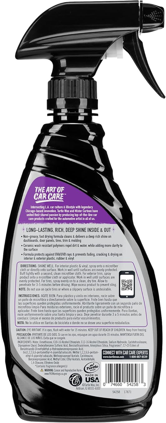 Turtle Wax X Mister Cartoon 54258 Interior and Exterior Protectant, Fast Drying Formula, for Dashboards, Tires, Trim, Plastics, Rubber and More, UV Protection, Great for Cars, Trucks and RV's, 16 oz.