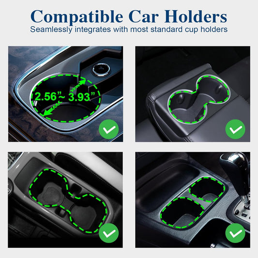 Car Cup Holder Expander, Cup Holder Extender Adapter with Expandable Arm and Adjustable Base, Compatible with Yeti Ramblers, Hydro Flasks, Stanley, Owala Most Coffee Mugs Bottles & Cups (CUP-2pack)