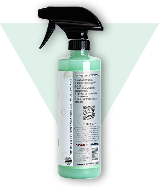 AquaClean WIPEDOWN Ceramic Quick Detailer & Waterless Wash | Car, Truck, Boat, RV, Motorcycle & Off-Road | Hydrophobic Coating | UV Protection | Clean, Shine & Protect | USA Made | 16oz