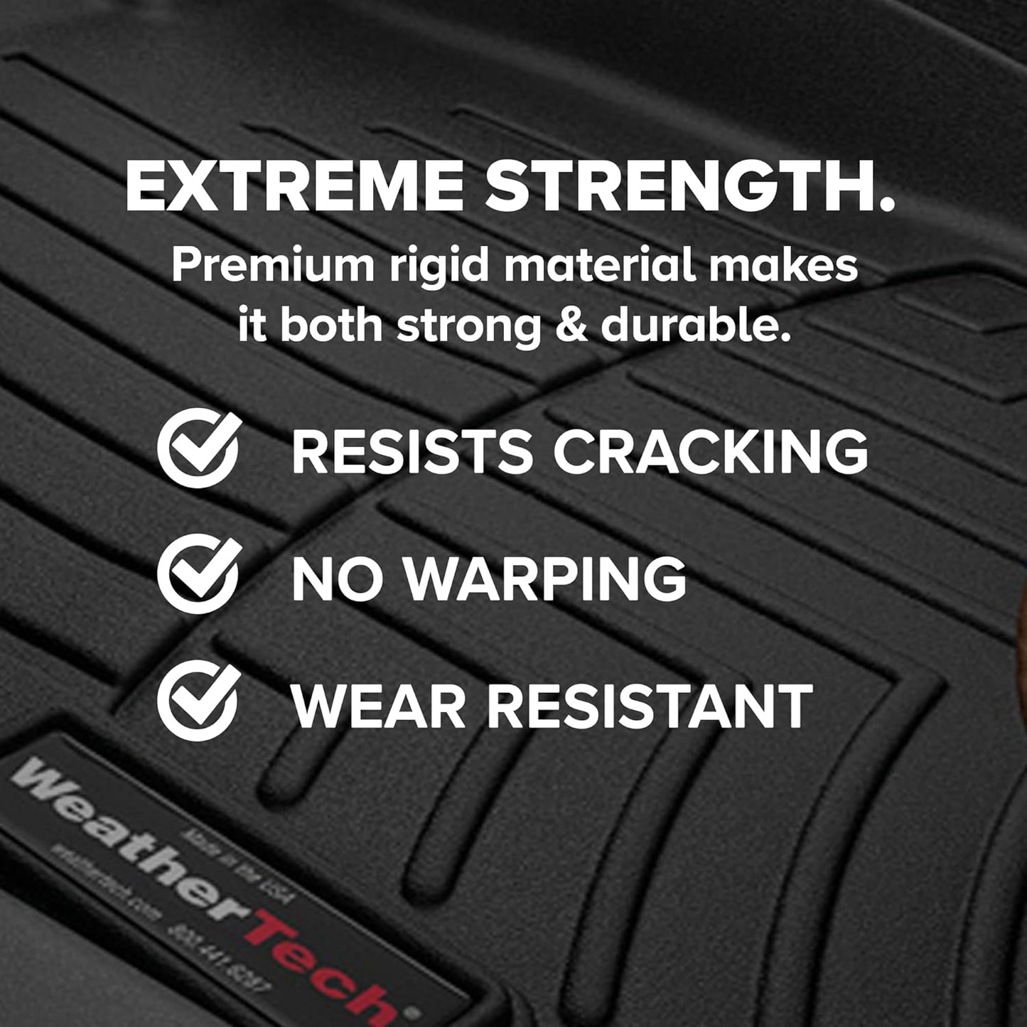 WeatherTech FloorLiners Custom Fit for 2017-2022 Honda CR-V, 2020-2022 CR-V Hybrid - 1st & 2nd Row (441110-1-2), Black