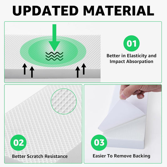 Garage Wall Protector, 2 Roll Garage Car Door Protector Bumper Guard for Car Doors Anti-Collision Waterproof Inflaming Ultra Self Adhesive EVA Foam for Warehouse (2 ROLL: 79" x 8" x 1/4")