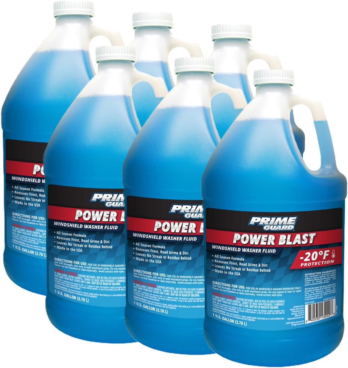 Prime Guard -35°F All Season Blast Windshield Washer Fluid | De-Icer Formula, Removes Ice, Bugs & Road Grime | Ready-to-Use & Safe for All Vehicles | 1 Gallon