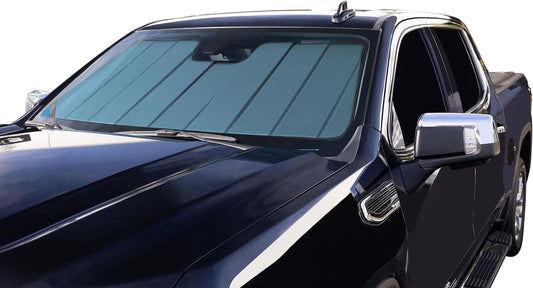 Covercraft UVS100 Custom Sunscreen for 2014-19 Silverado/Sierra 1500 (2019 Classic) & 2015-19 2500/3500 Without Lane Departure Warning System - Silver