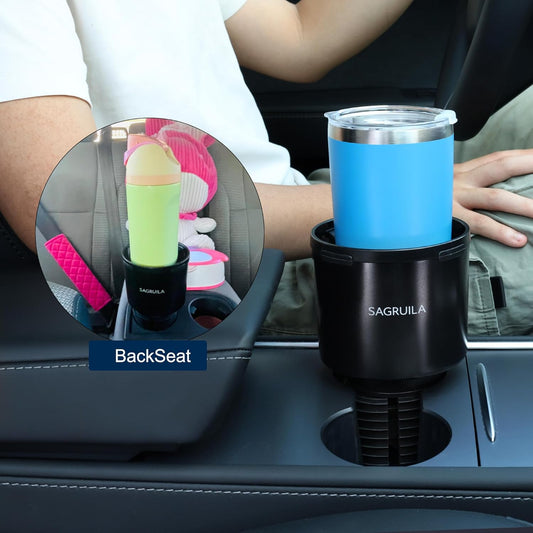 Car Cup Holder Expander, Cup Holder Expander for Car with Stretchable Rubber Base, Large Cup Holder Adapter Compatible with Yeti, Hydro Flask, Nalgene, Stanley, Owala, Bottles in 2.8”-4.13”, 2 Pack