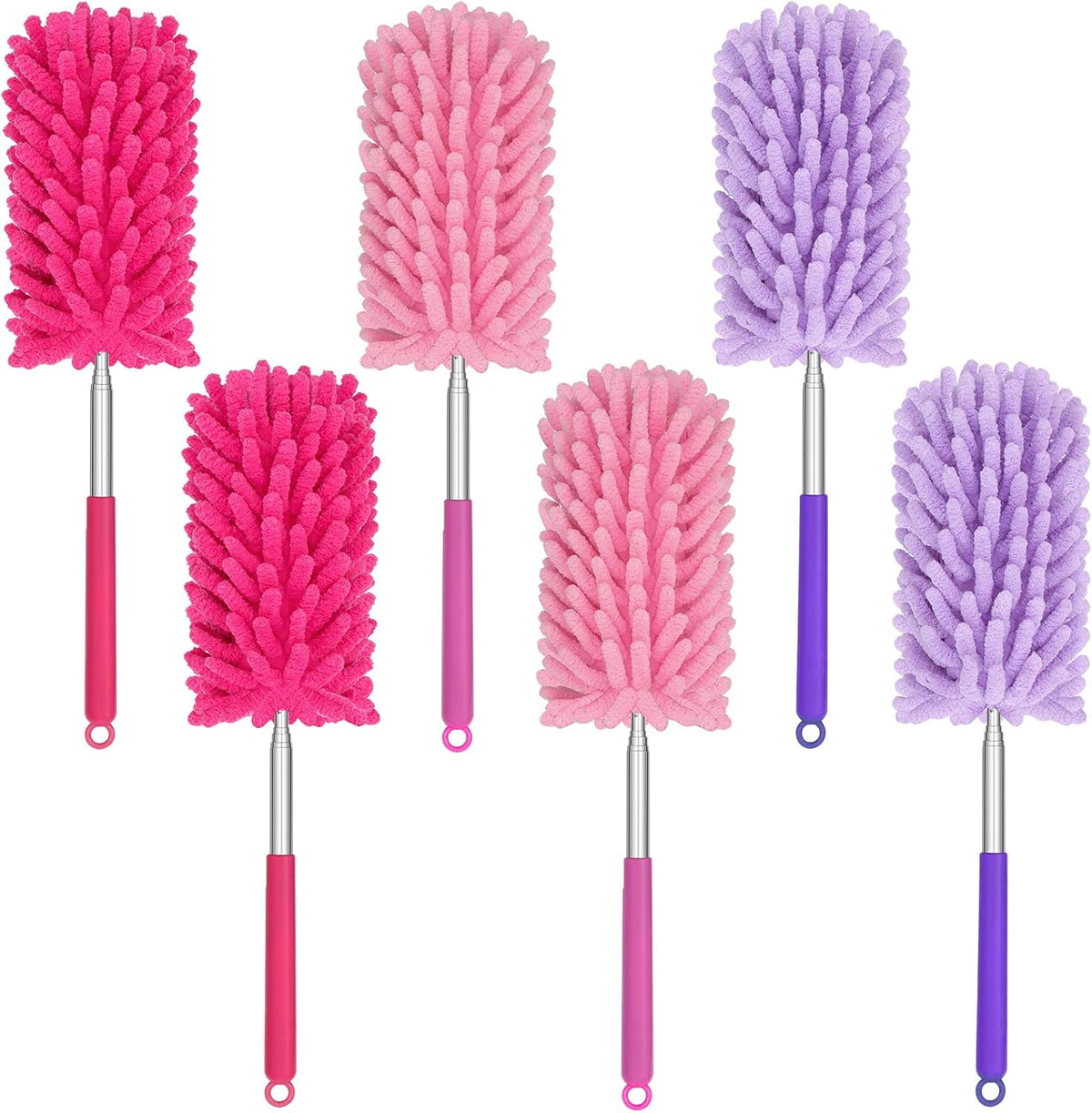 Mini Duster for Cleaning, 360° Bendable Hand Dusters with Extension Pole, Washable Small Duster for Car Interior, Office, Furniture