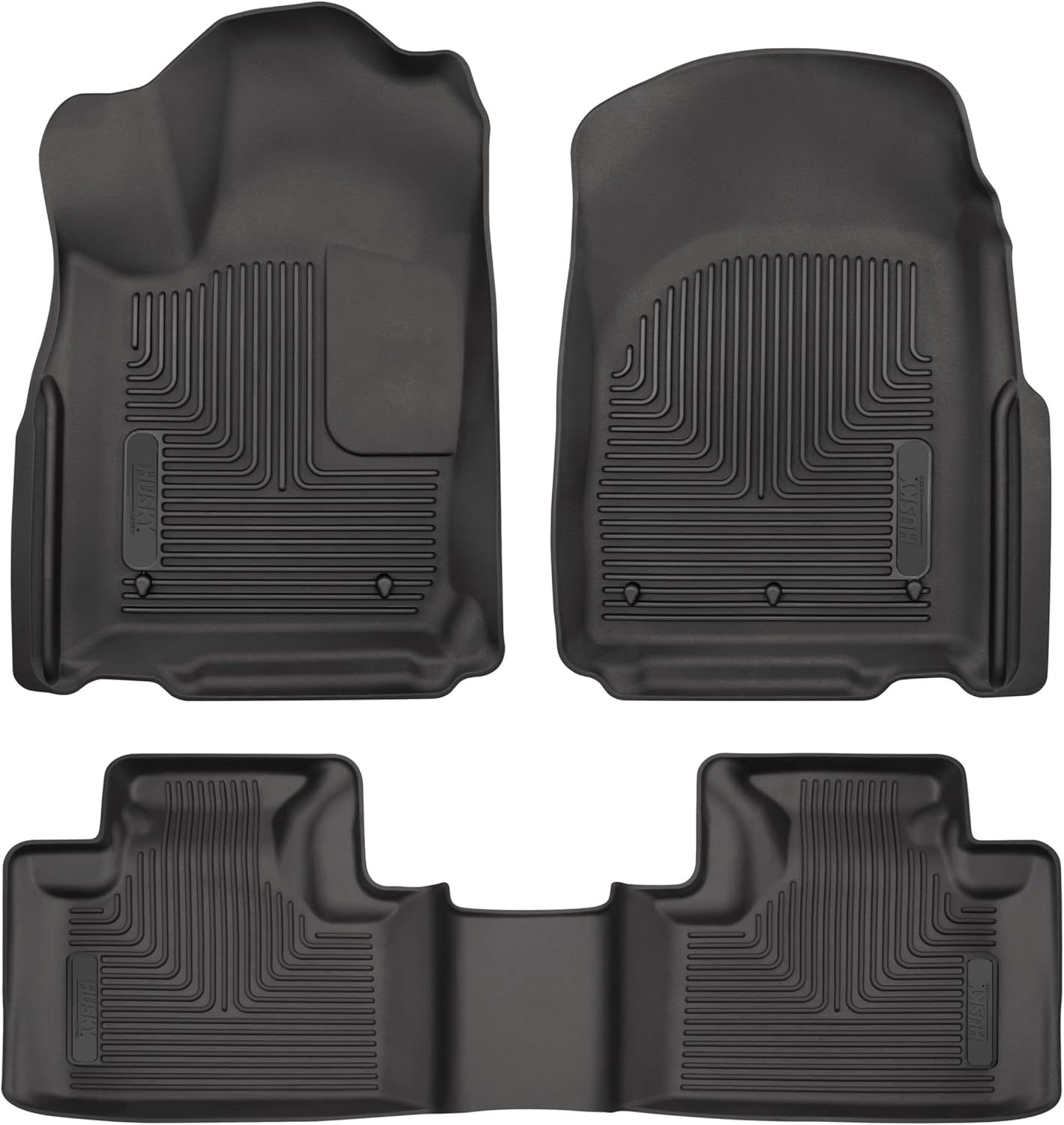 Husky Liners Weatherbeater Floor Mats | Fits 2016 - 2025 Dodge Durango; 2016 - 2021 Jeep Grand Cherokee; 2022 Jeep Grand Cherokee WK | Front & 2nd Row, 3-pc Black - 99151