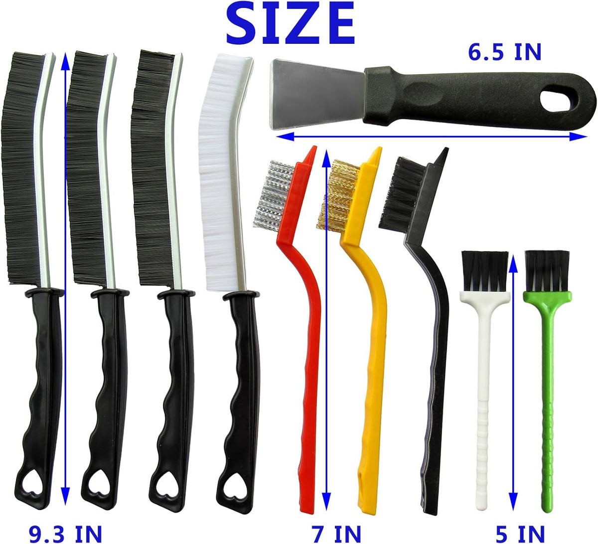 10Pcs Crevice Cleaning Tools, Household Cleaning Brush,Hard Bristle Brushes for Small Spaces, Bathroom, Kitchen, Tiles, Vents, Blinds, Keyboard