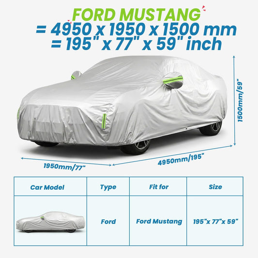 Car Cover, SUV Waterproof Car Covers for Automobiles All Weather Season UV Hail Protection Snowproof Full Car Cover, Outdoor Full Cover Universal Fit SUV Up to 190’’