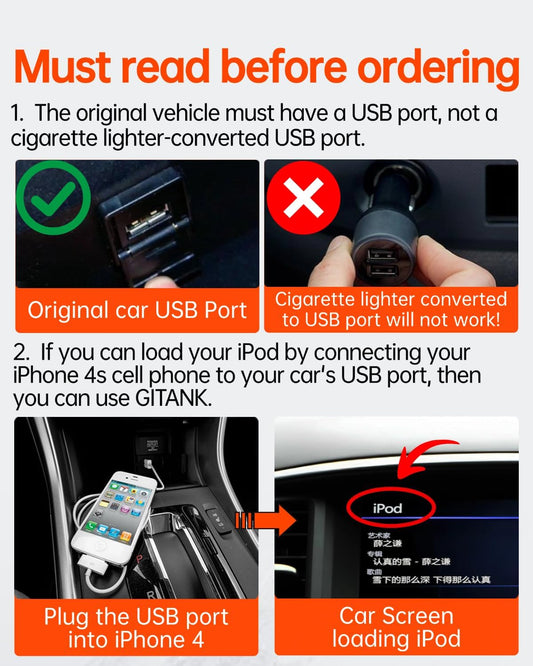 USB Bluetooth 5.3 Car Adapter Compatible for Infiniti,Nissan,GMC,Chevy,Honda,Ford,Mazda Music Interface Connector