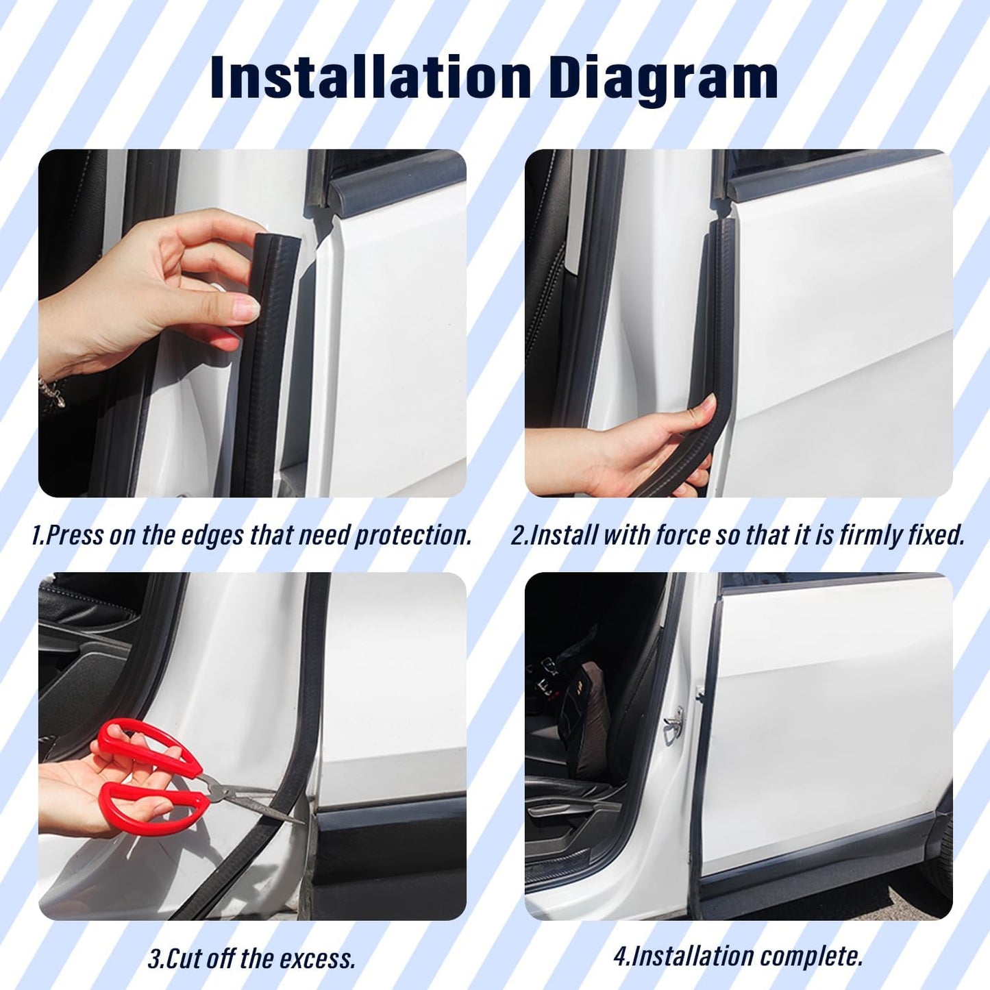 20Ft Car Door Weather Stripping Door Seal Strip,U-Shaped Rubber Edge Trim with Steel Strip Door Sealers for Door Frame of Car Truck SUV RV Boat Home,Keeps Car Interior Tidy and Quieter (20Ft)