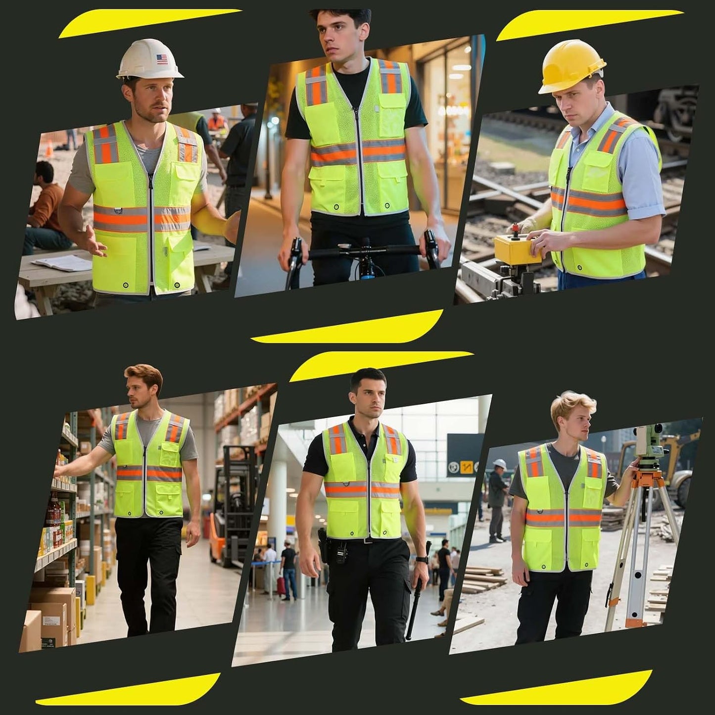 JKSafety Safety Vest for Men Women Hi Vis Relfective Vest with Pockets High Visibility Meet ANSI Standard