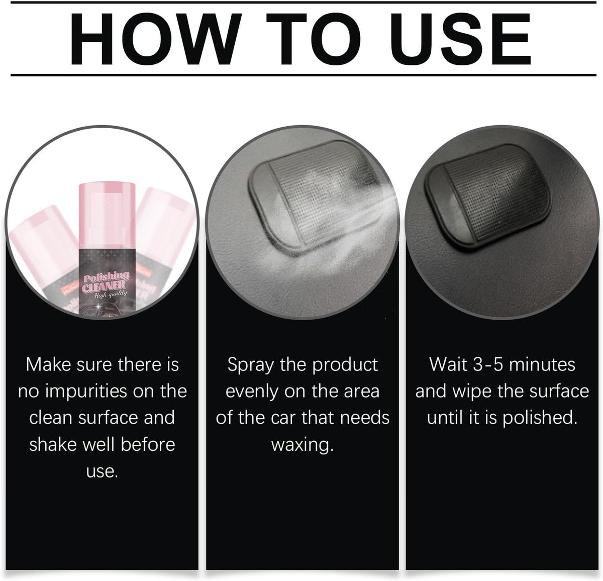 3Pcs Car Interior Cleaner,Polishing Cleaner Car Interior,All Purpose Interior Detail Spray, All Purpose Cleaner for Rubber, Leather