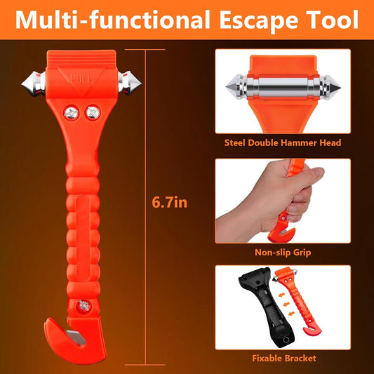 BFXM Car Window Breaker Hammer and Seat Belt Cutter 2-in-1, Car Accessories, Emergency Escape Tool, Safety Glass Breaker, Automotive Safety Essentials, Truck Accessories, 2 Packs