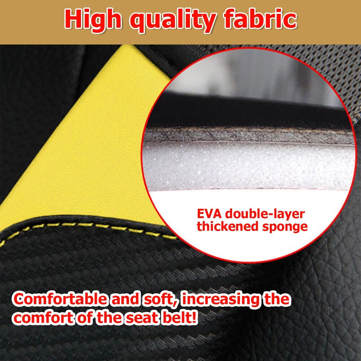 AUCELI 2PCS Car Seat Belt Cover, Carbon Fiber Seatbelt Shoulder Strap Covers, Breathable Leather Soft Harness Pad Protect Your Neck and Shoulder Compatible with Cars