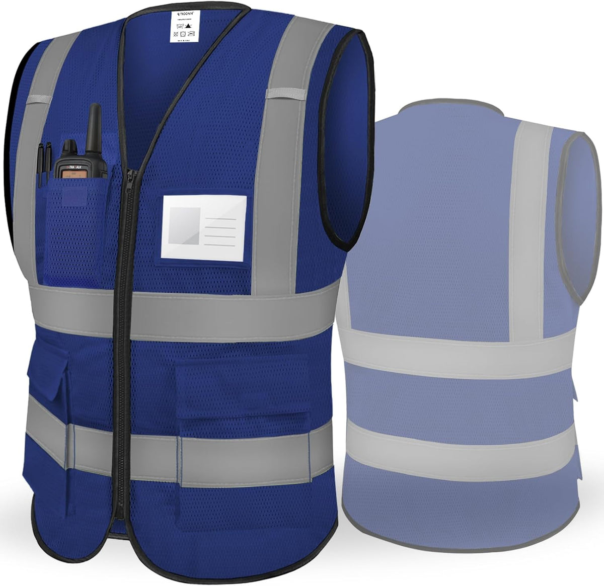 TICONN Reflective Safety Vest High Visibility Class II Mesh Vest for Women & Men Meets ANSI Standards