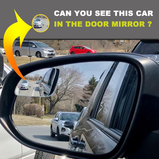 Upgrade HD Glass Wide Angle Blind Spot Mirror, Frameless 360 Adjustable Convex Rear View Mirror for Cars, Trucks and SUV - Big Fan Shaped 2pcs