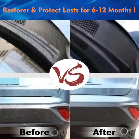 Plastic Outdoor Color Restorer for Cars 50ml, Ceramic Coating Trim Restores Faded Sun-Damaged and Oxidized Possessions Plastic, Rubber, Vinyl, Metal Painted Surfaces