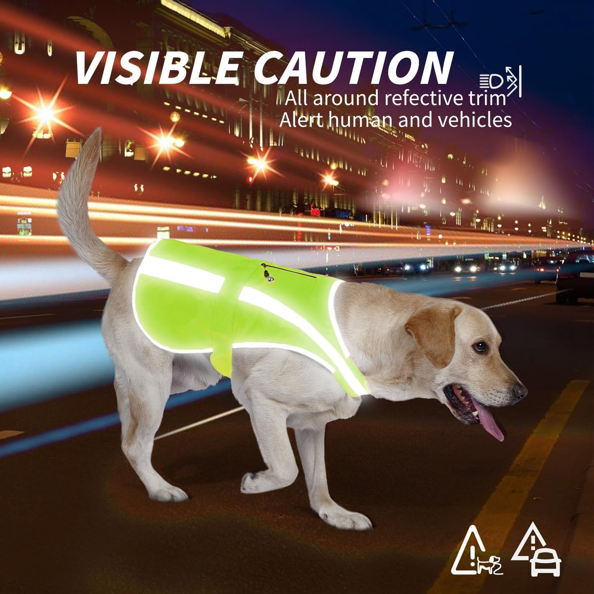 Reflective Dog Vest for Medium Large Breeds, High Visibility Dog Safety Vest with Removable Bell Keep Safe from Hunting, Training & Cars Accidents