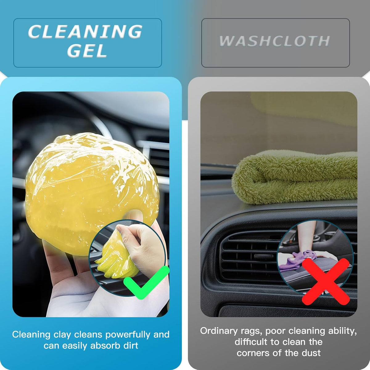 Car Cleaning Gel,Reusable Car Cleaning Putty for Interior Detailing, Car Cleaning Supplies, Auto Detailing Tools, Car Slime for Dust Removal, Car Accessories Interior, Car Cleaning Kit(Purple, 0.8 OZ)