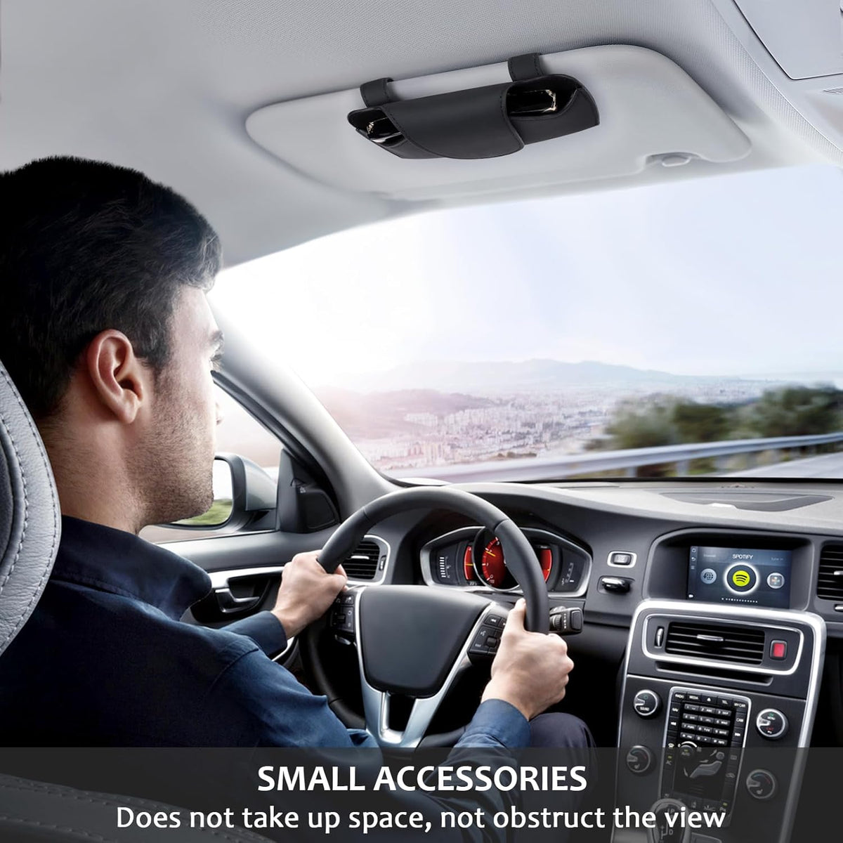 Accmor Sunglasses Holder for Car Sun Visor, Auto Eyeglasses Protective Storage Case, Vehicle Visor Accessories Organizer Box
