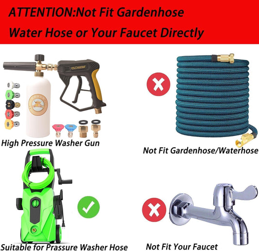 GDHXW X-887 High Pressure Washer Gun with Foam Cannon 2 Adapter 7 Pressure Washer Nozzles,for Car Washing