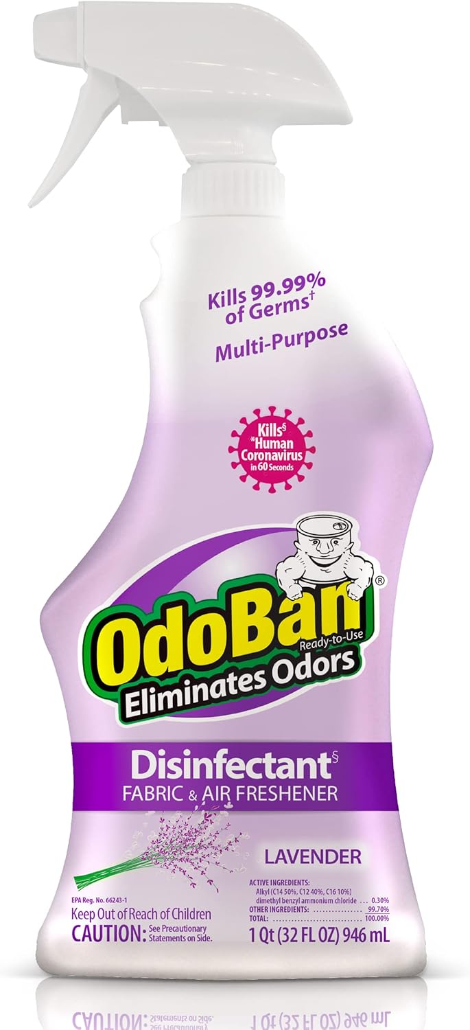 OdoBan Ready-to-Use Disinfectant and Odor Eliminator, 32 Ounce Spray Bottle, Original Eucalyptus Scent
