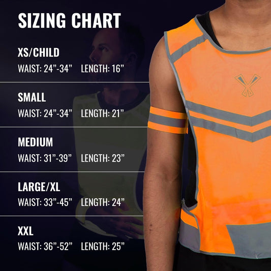 Reflective Running Vest with Pocket & 2 Bands, High-Visibility