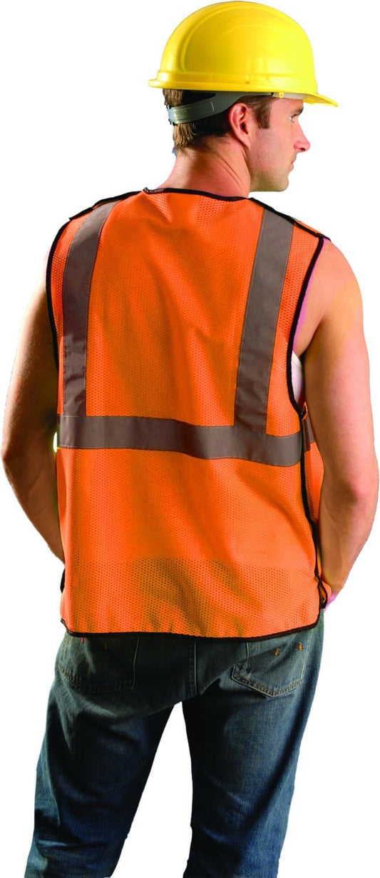 OccuNomix ANSI/ISEA 107-2020 Class 2 Type R Mesh Surveyor Vest - Reflective Safety Vest with Pockets, Dual Sizes (S/M-4X/5X)